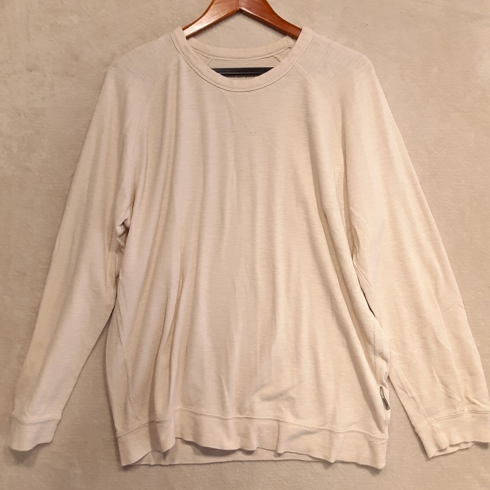 Paper Denim & Cloth Mens Pullover Sweater Sz.L/Ivory-Off White/Crew/Cotton